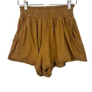 Anthropologie Daily Practice Size XS Kimberly Shorts Mustard Yellow Lounge Comfy